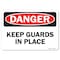 Signmission OSHA Danger Decal, Keep Guards In Place, 10in X 7in Decal, 7" H, 10" W, Landscape OS-DS-D-710-L-19409 - alternate 1